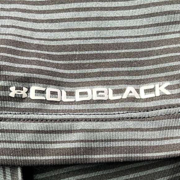 Under Armour Coldblack Golf Polo Mens XL Black Striped Short Sleeve Pullover - Picture 5 of 8